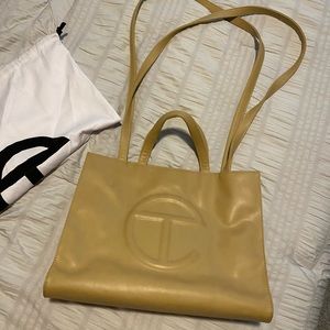 Telfar medium cream shopping bag and dust bag🤍
